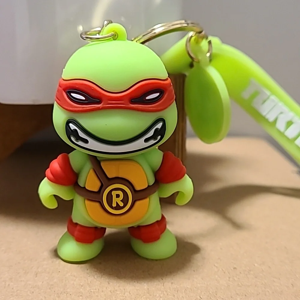 Unbranded Keychain Cartoon Turtle w/Red Mask Unisex Multi-Color NWOT School Work